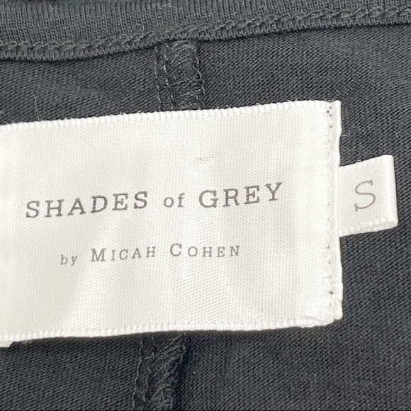 SHADES OF GREY MICAH COHEN Women’s Charcoal Short Sleeve Silk Front Tee Size S - Picture 4 of 7